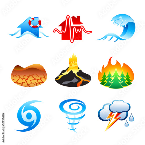 Vector: Natural disaster icons Natural disaster icons