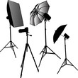 Vektor: photo studio equipment isolated on white photo studio equipment isolated on white