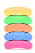 Set of slices of soap of different color
