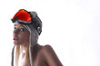 woman ski goggle