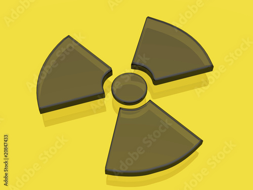 Illustration: 3d render of a glass looking radioactive symbol 3d render of a glass looking radioactive symbol