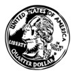 Vector: quarter dollar coin quarter dollar coin