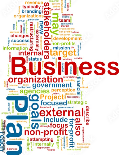 Illustration: Business plan word cloud Business plan word cloud