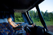 girl in a long-distance bus