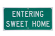 Genuine road sign for Sweet Home town in rural America