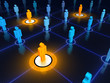 Key people in a networked crowd.