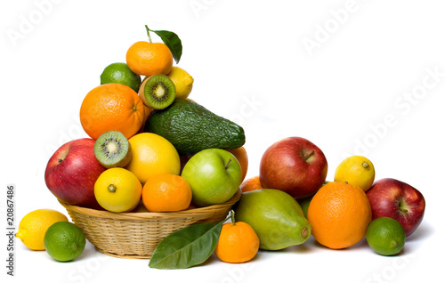 Photo: Healthy fruit isolated on white Healthy fruit isolated on white