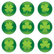 Shamrocks glossy icon set - vector Shamrocks glossy icon set - vector