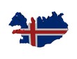 Iceland map flag 3d render on white illustration