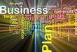 Business plan word cloud glowing