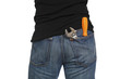back view of worker man