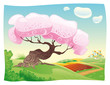 Countryside. Vector and cartoon landscape. Countryside. Vector and cartoon landscape.