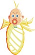 wrapped baby illustration