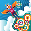Funny retro colored banner. Vector illustration.