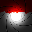 Gun barrel with blood - vector