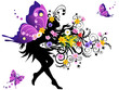 Spring fairy with colorful wings