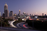 Atlanta skyline just before sunset with traffic streaks - Fine Art prints