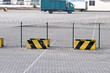 Metal fence and Restricted Area Sign at the airport cargo area