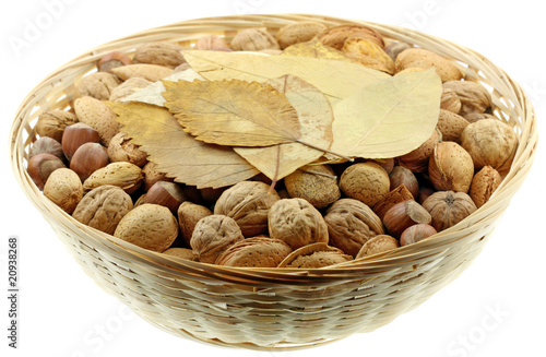 corbeille fruits secs d'automne fond blanc corbeille fruits secs d'automne fond blanc