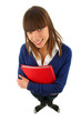 smiling girl wiht a  book