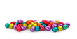 Chocolate eggs in foil isolated on white background