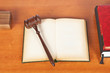 Wooden gavel and law book Wooden gavel and law book
