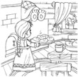Little girl have baked some cakes (folk tale character)
