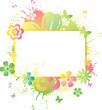 Blank board in watercolor flowers