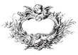 antique floral frame engraving (vector)