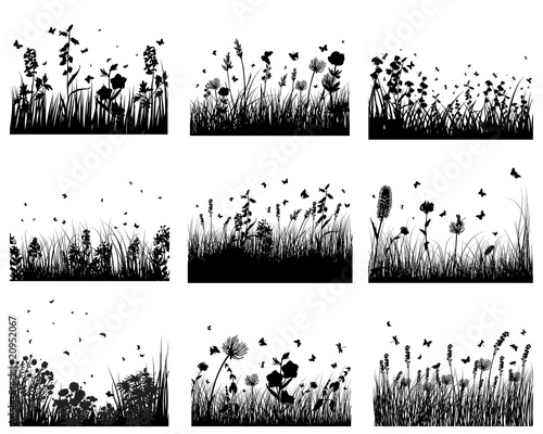Vector: meadow silhouettes meadow silhouettes