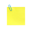 mémo jaune trombone bleu