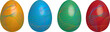 Easter Eggs Isolated on White
