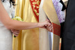 Bride and groom holding each other's hands Bride and groom holding each other's hands