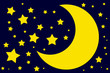 moon and stars illustration