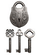copper lock and keys