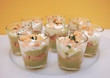 Assiette de verrines avocat-crevette