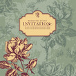 floral greeting or wedding invitation card with roses