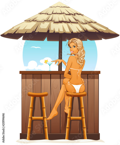 sexy girl in beach bar sexy girl in beach bar