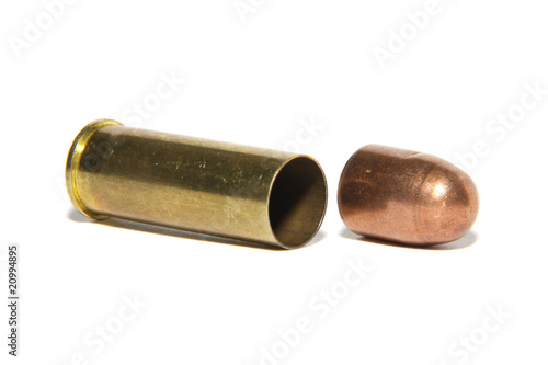 Photo: 44 caliber magnum pistol cartridge case with 9mm bullet 44 caliber magnum pistol cartridge case with 9mm bullet