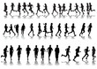 Silhouettes running