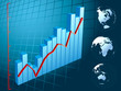 Business Graph with arrow showing profits and gains