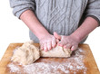 kneading dough making bread