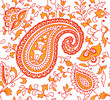 Indian Textile Pattern Red Orange