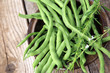 Fresh green beans with savory