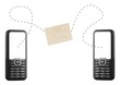 Illustration: Brief von Handy zu Handy Brief von Handy zu Handy