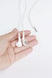 White earphones