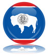 Wyoming State Round Flag Button (USA America Vector Web)