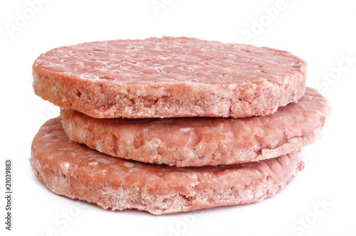 Photo: Three Frozen Hamburger Patties Three Frozen Hamburger Patties