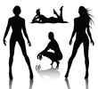 Woman silhouette set