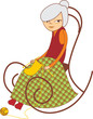Old lady knitting